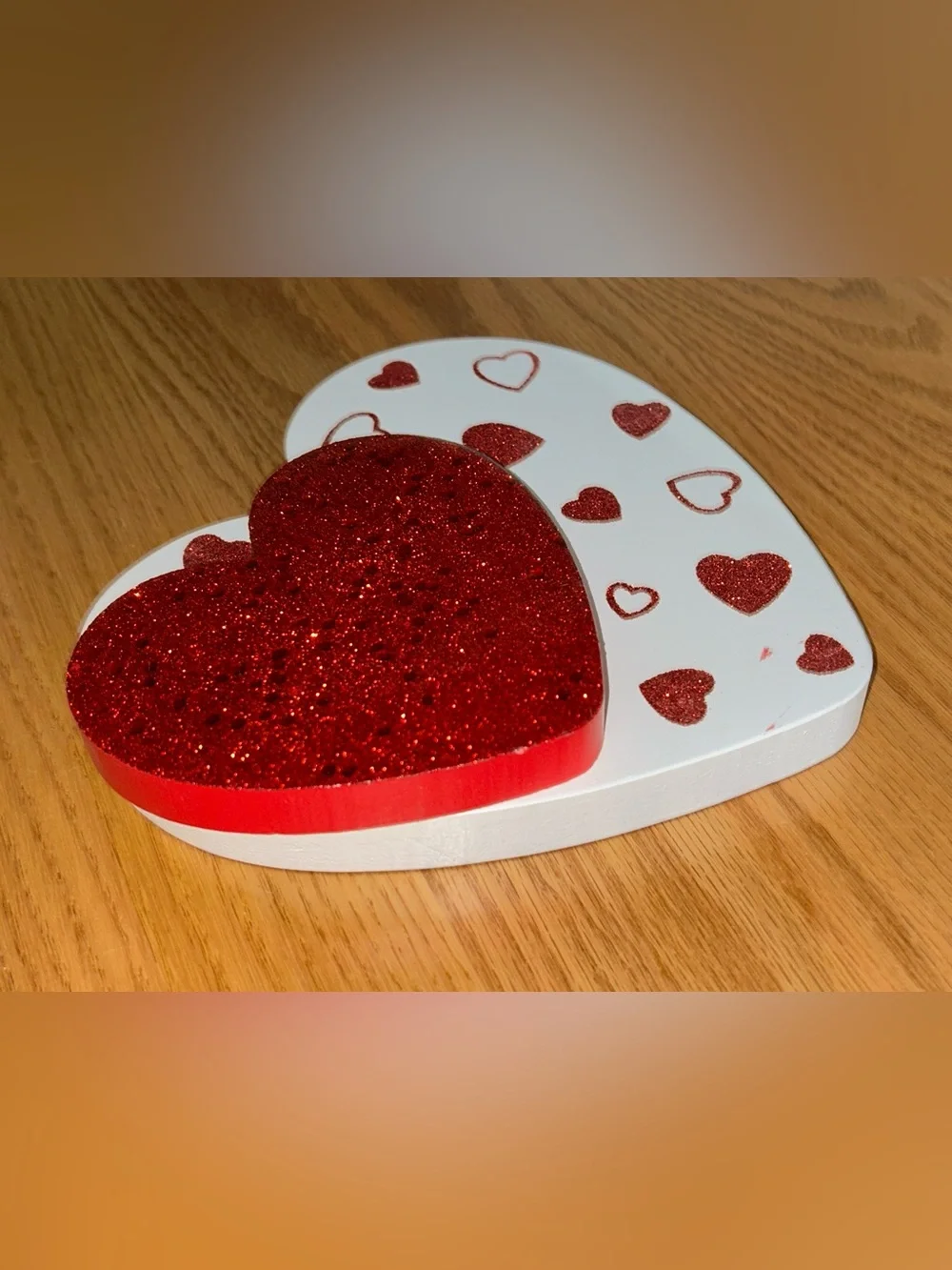 Hobby Lobby Red Glitter Heart Table Accent